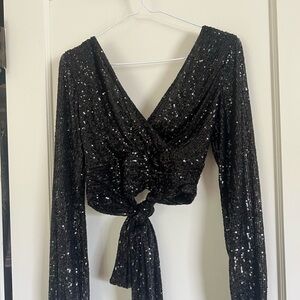 Sequin tie top